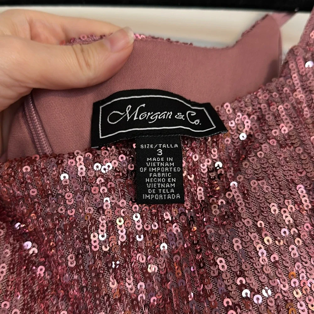 Morgan and Co Pink Sequin Dress - Size 3